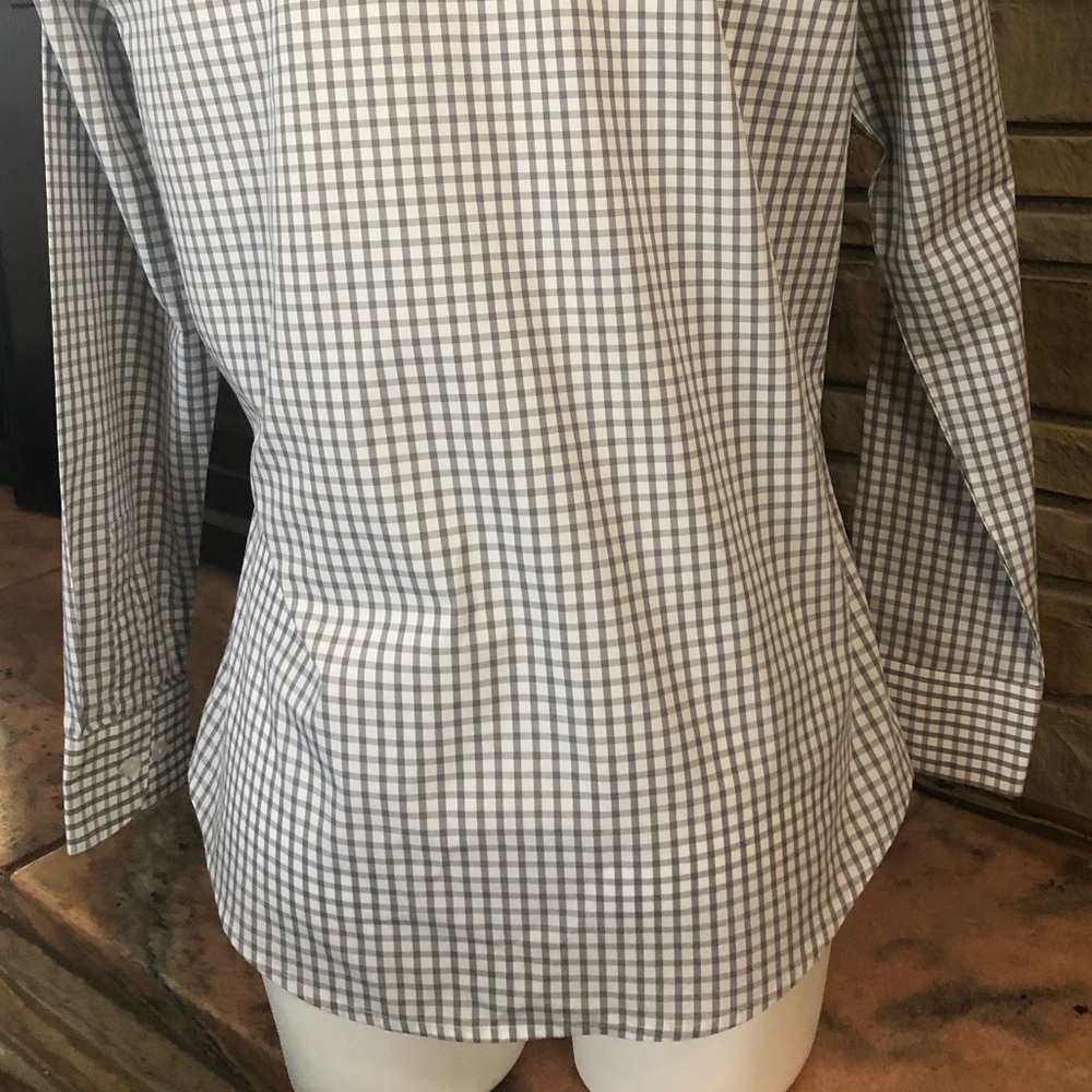 White & Grey Check Button Down - image 5